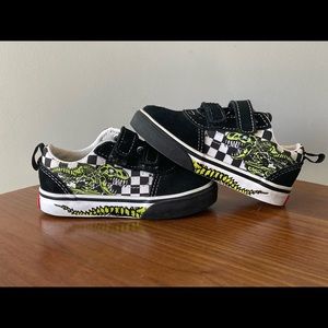 Skeleton Dinosaur Vans - Toddler size 7